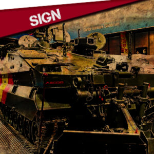 SIGN:AGAINST THE SALE OF ARMS FROM SPAIN